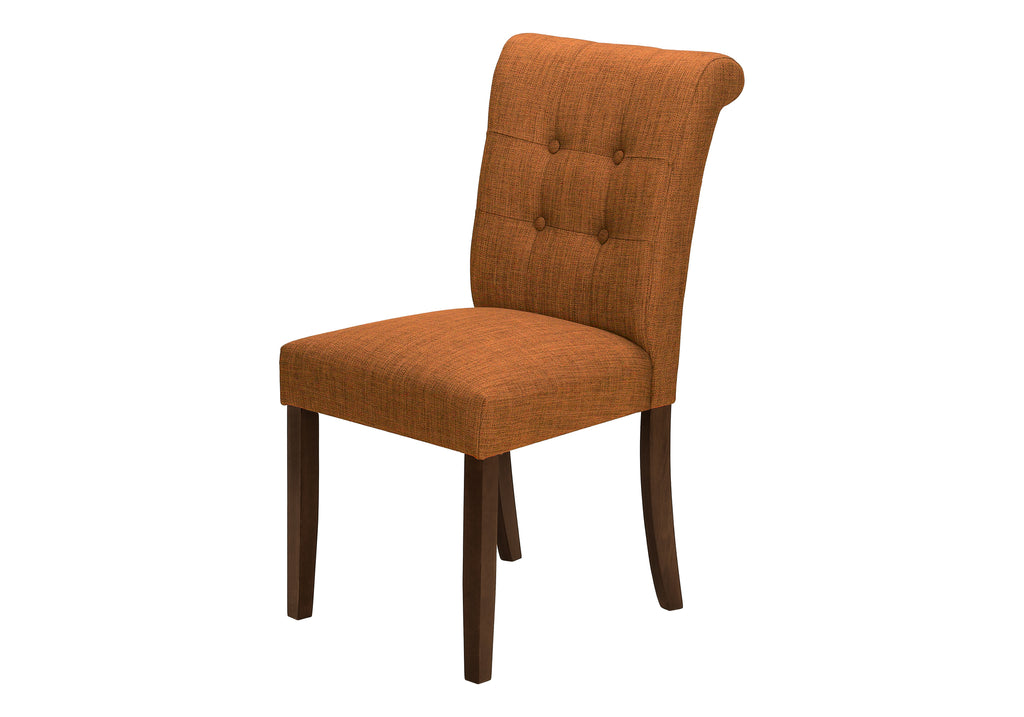DINING CHAIR - 2PCS / 38""H UPHOLSTERED ORANGE FABRIC