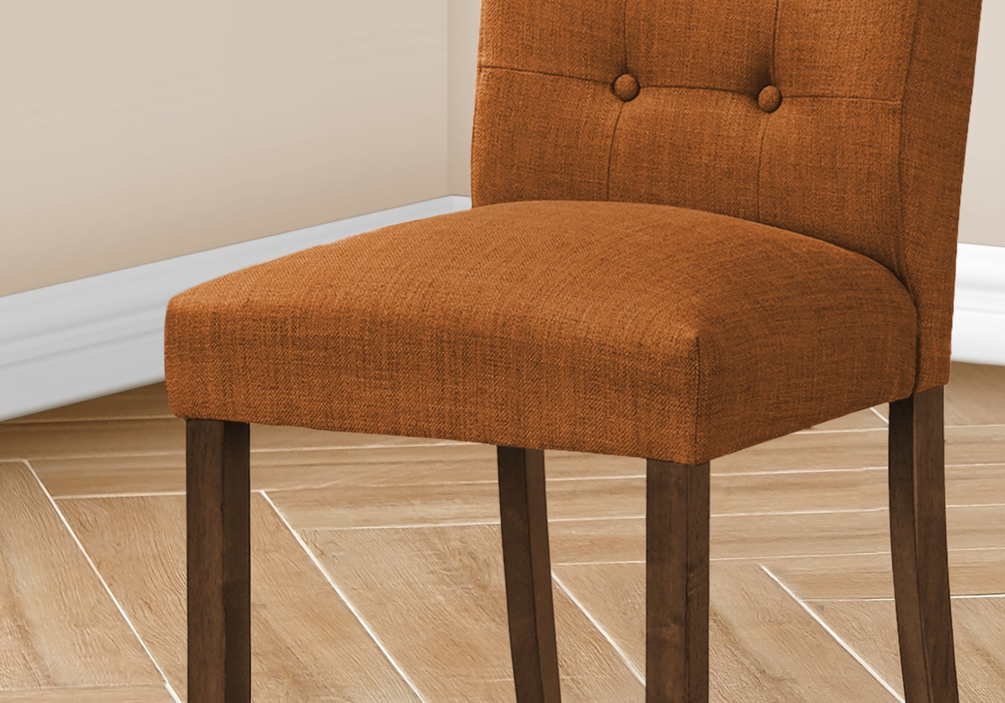 DINING CHAIR - 2PCS / 38""H UPHOLSTERED ORANGE FABRIC