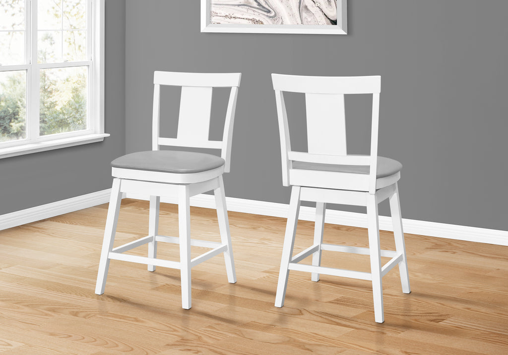 BARSTOOL - 2PCS / 39""H / WHITE / SWIVEL COUNTER HEIGHT