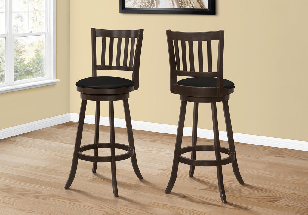 BARSTOOL - 2PCS / 44""H / ESPRESSO / SWIVEL BAR HEIGHT