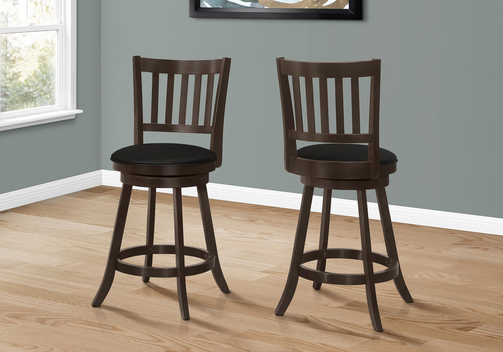 BARSTOOL - 2PCS / 39""H / ESPRESSO / SWIVEL COUNTER HEIGHT