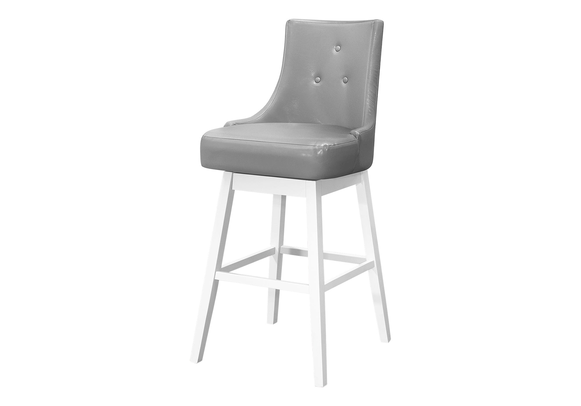 BARSTOOL - 2PCS / 46""H / GREY LEATHER-LOOK / SWIVEL