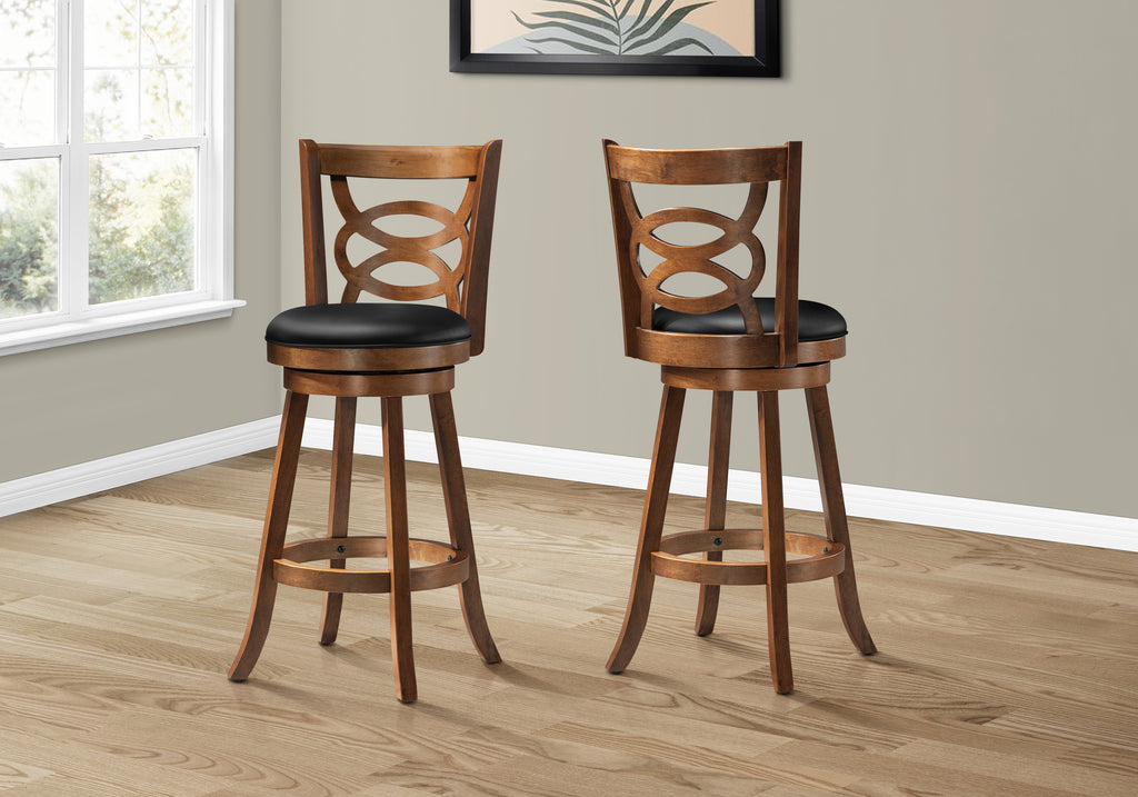 BARSTOOL - 2PCS / 42""H / SWIVEL / DARK OAK BAR HEIGHT