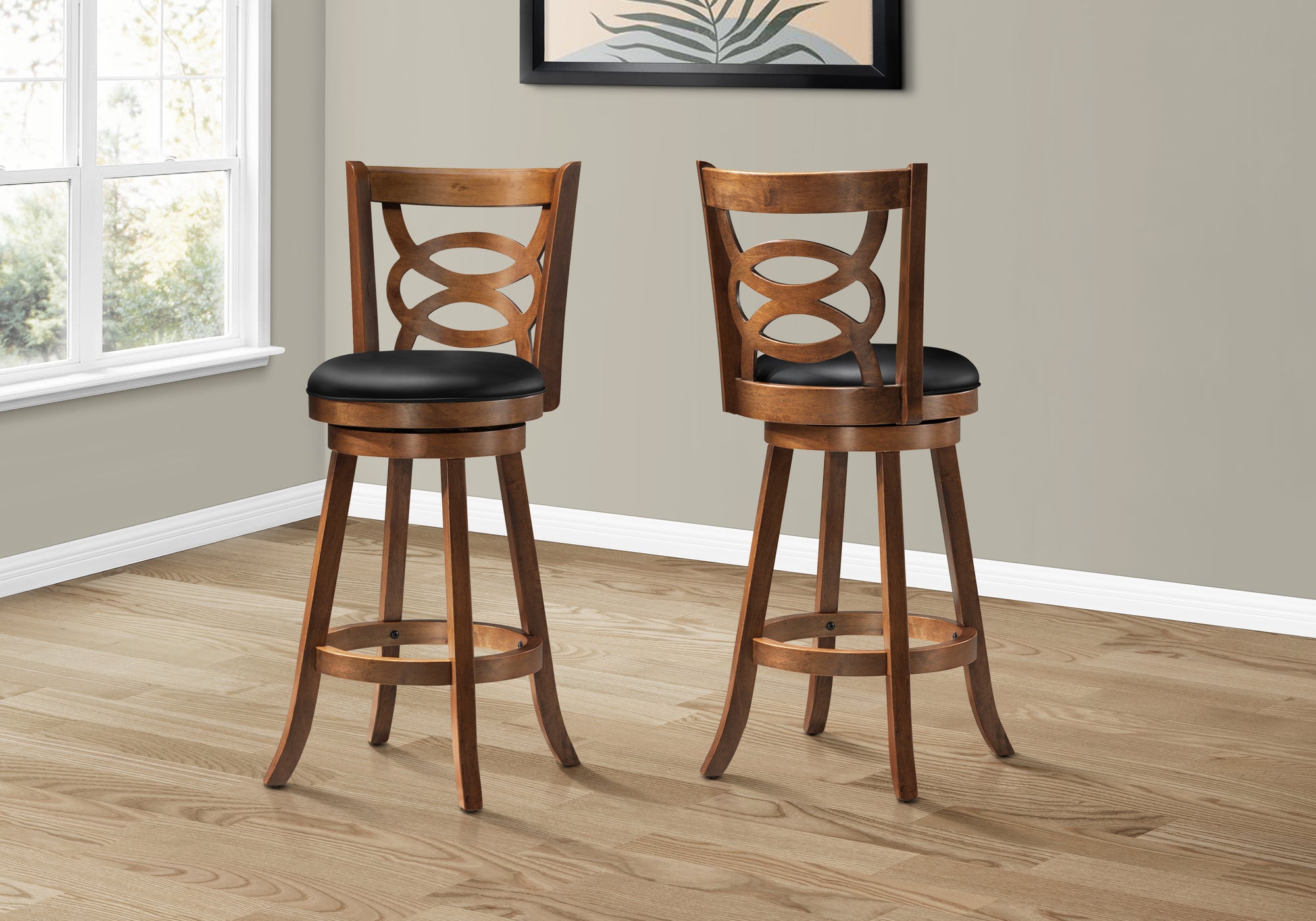 BARSTOOL - 2PCS / 42""H / SWIVEL / DARK OAK BAR HEIGHT
