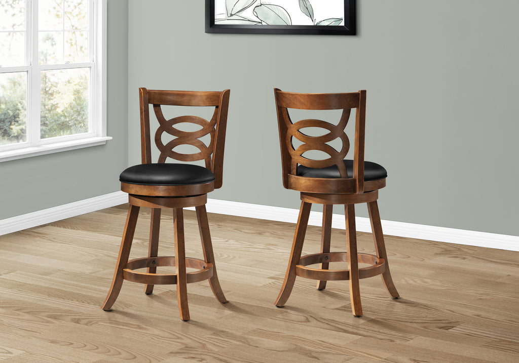 BARSTOOL - 2PCS / 38""H / SWIVEL / OAK COUNTER HEIGHT