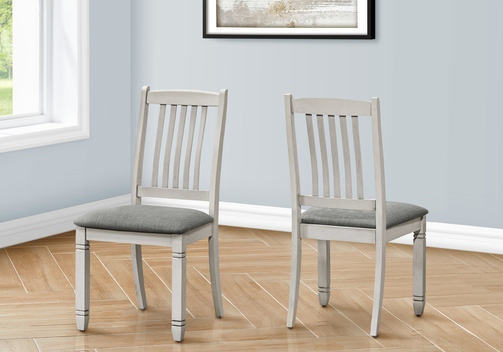 DINING CHAIR - 2PCS / 38""H UPHOLSTERED GREY FABRIC