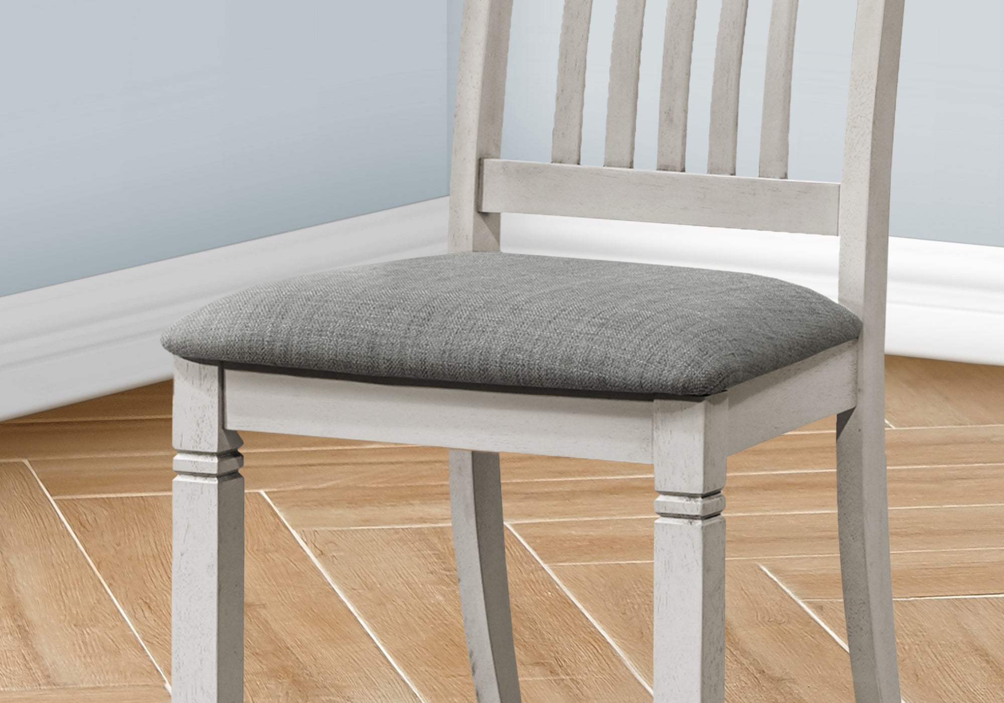 DINING CHAIR - 2PCS / 38""H UPHOLSTERED GREY FABRIC