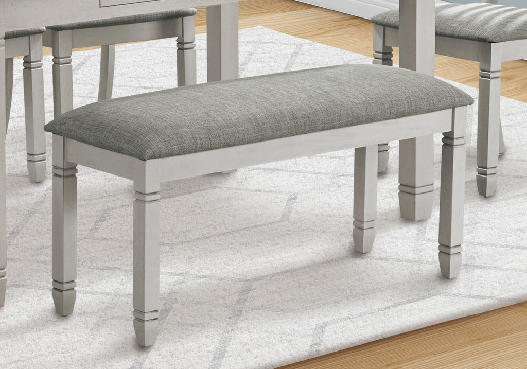 BENCH - 41""L / UPHOLSTERED GREY FABRIC
