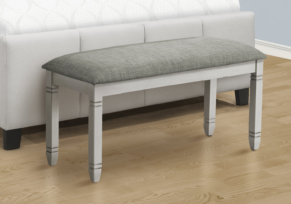 BENCH - 41""L / UPHOLSTERED GREY FABRIC