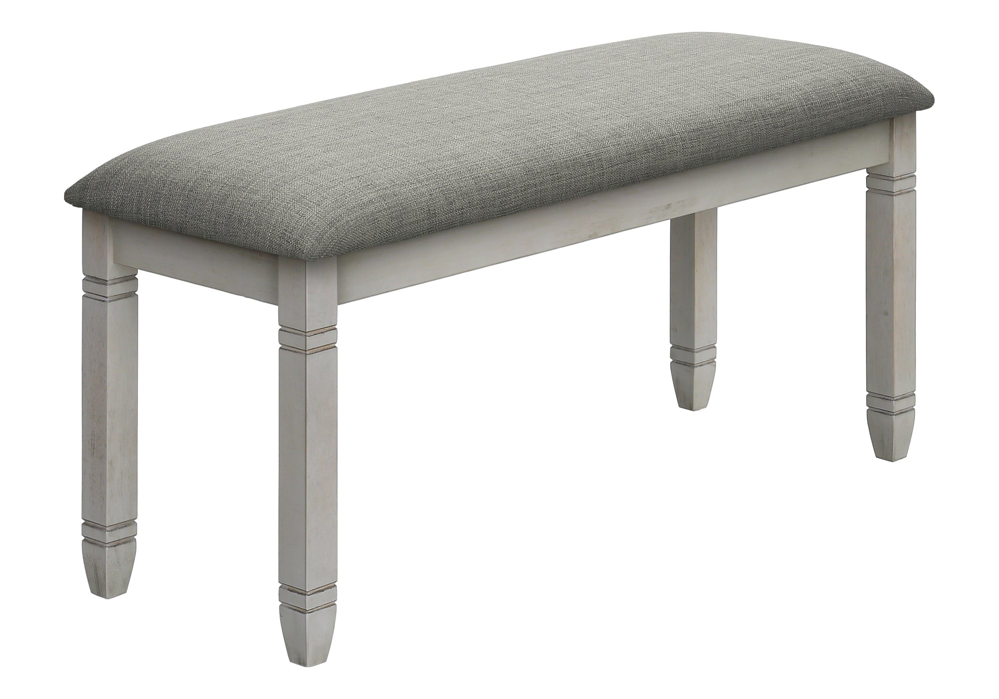 BENCH - 41""L / UPHOLSTERED GREY FABRIC
