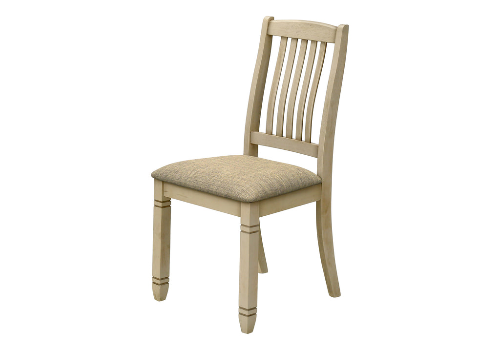 DINING CHAIR - 2PCS / 38""H UPHOLSTERED BEIGE FABRIC