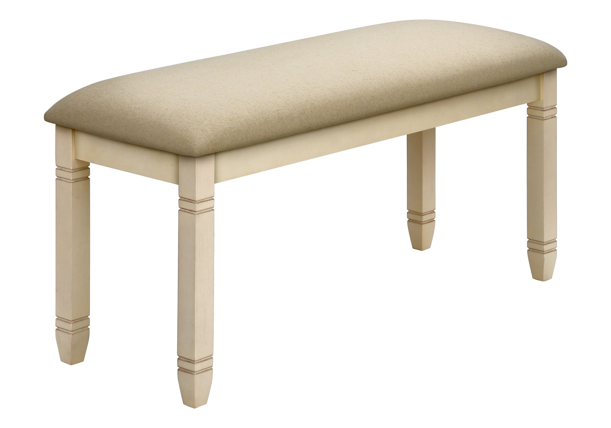BENCH - 41""L / UPHOLSTERED BEIGE FABRIC