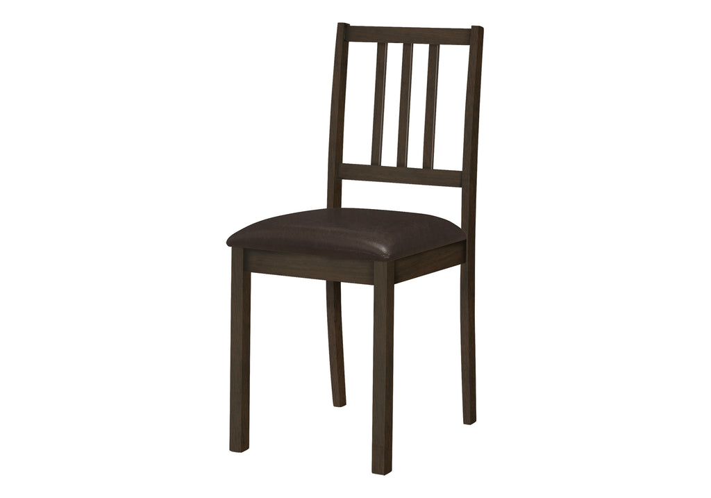 DINING CHAIR - 2PCS / 36""H ESPRESSO / DARK BROWN PU SEAT