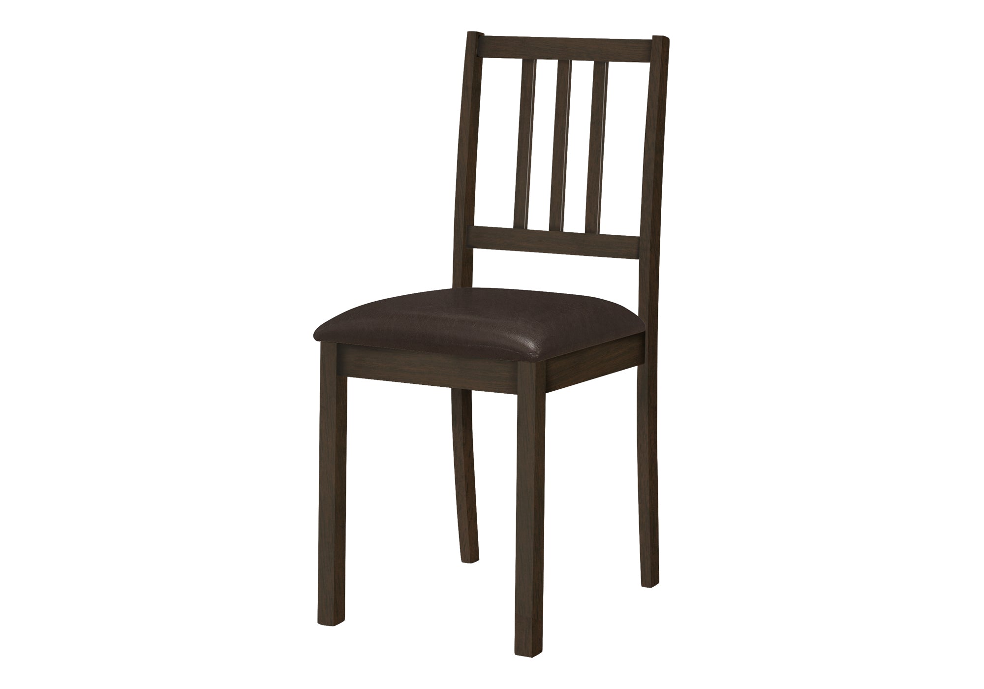 DINING CHAIR - 2PCS / 36""H ESPRESSO / DARK BROWN PU SEAT