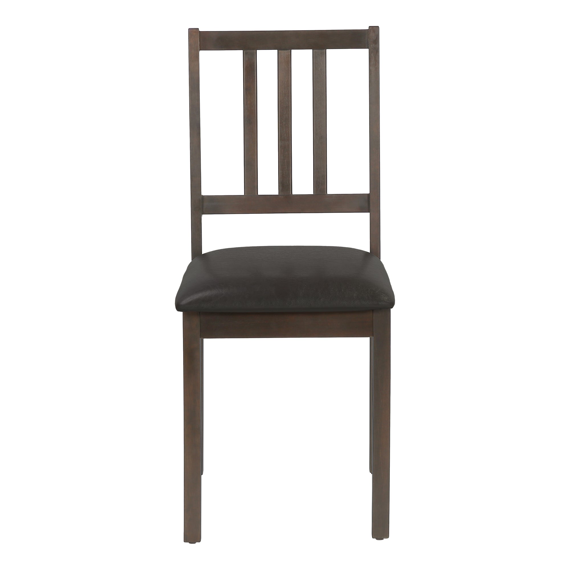 DINING CHAIR - 2PCS / 36""H ESPRESSO / DARK BROWN PU SEAT