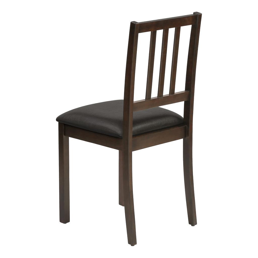 DINING CHAIR - 2PCS / 36""H ESPRESSO / DARK BROWN PU SEAT
