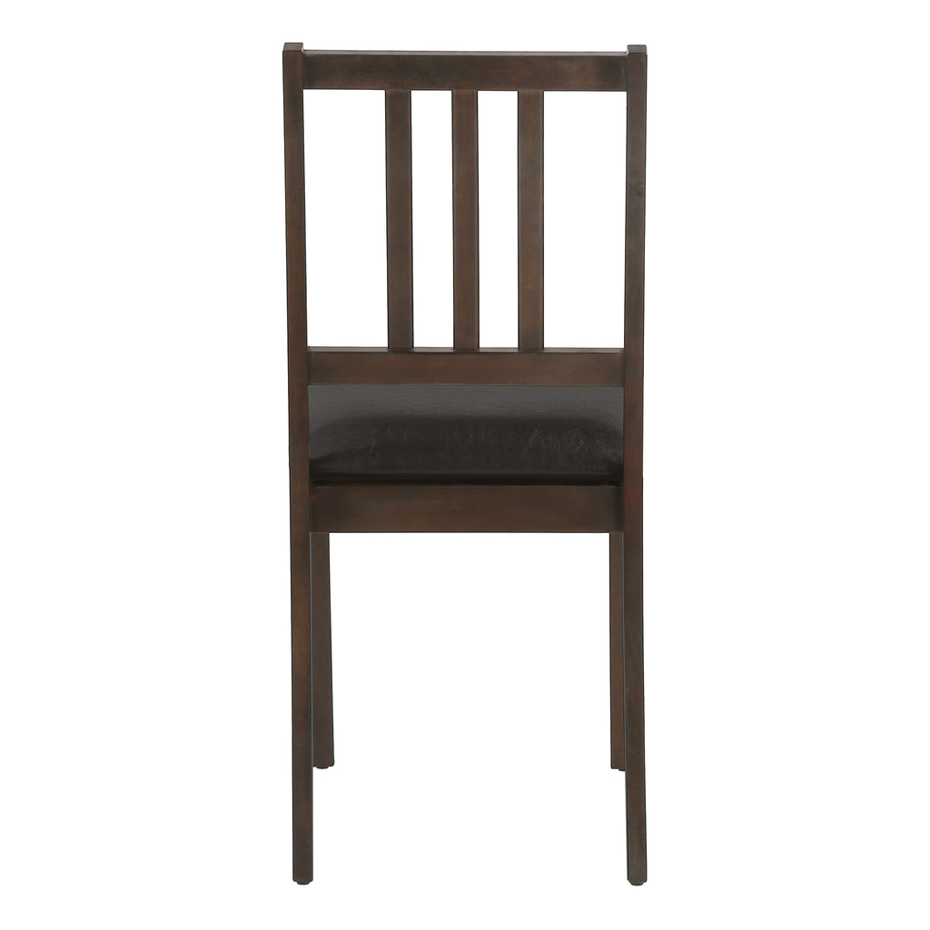 DINING CHAIR - 2PCS / 36""H ESPRESSO / DARK BROWN PU SEAT