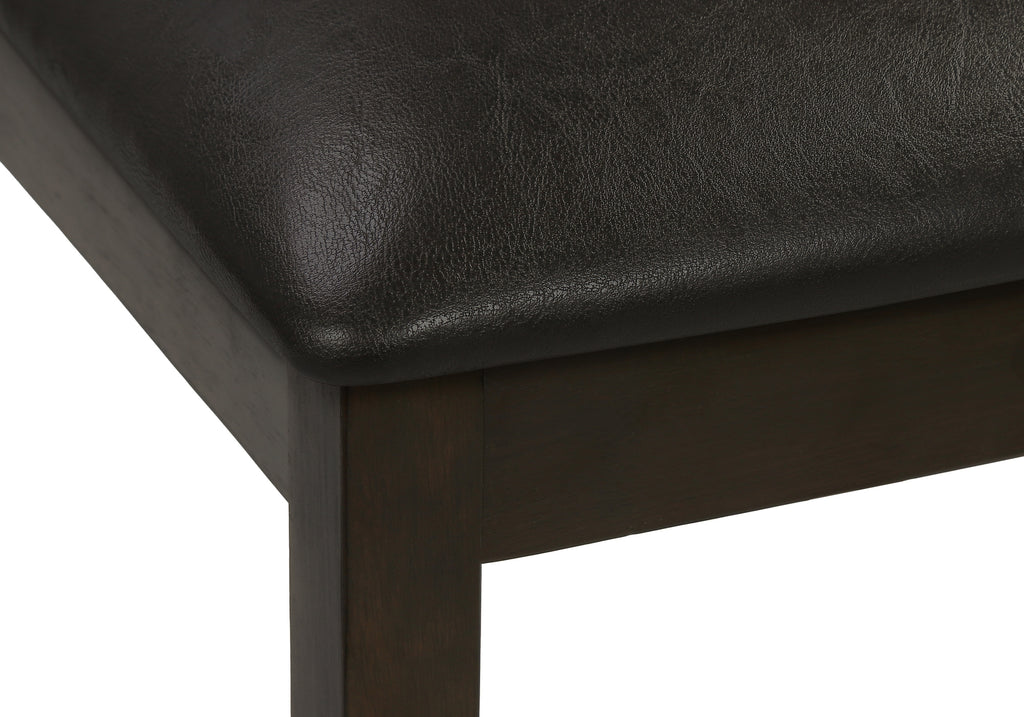 DINING CHAIR - 2PCS / 36""H ESPRESSO / DARK BROWN PU SEAT