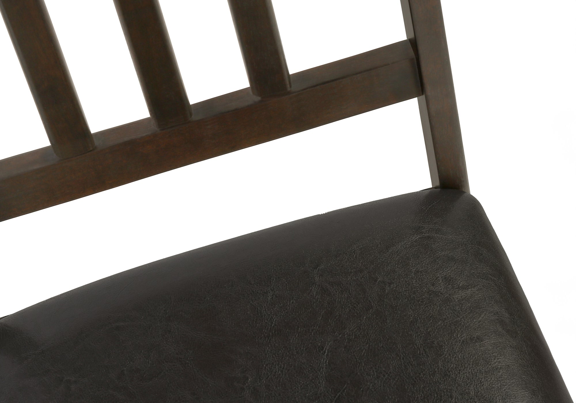 DINING CHAIR - 2PCS / 36""H ESPRESSO / DARK BROWN PU SEAT