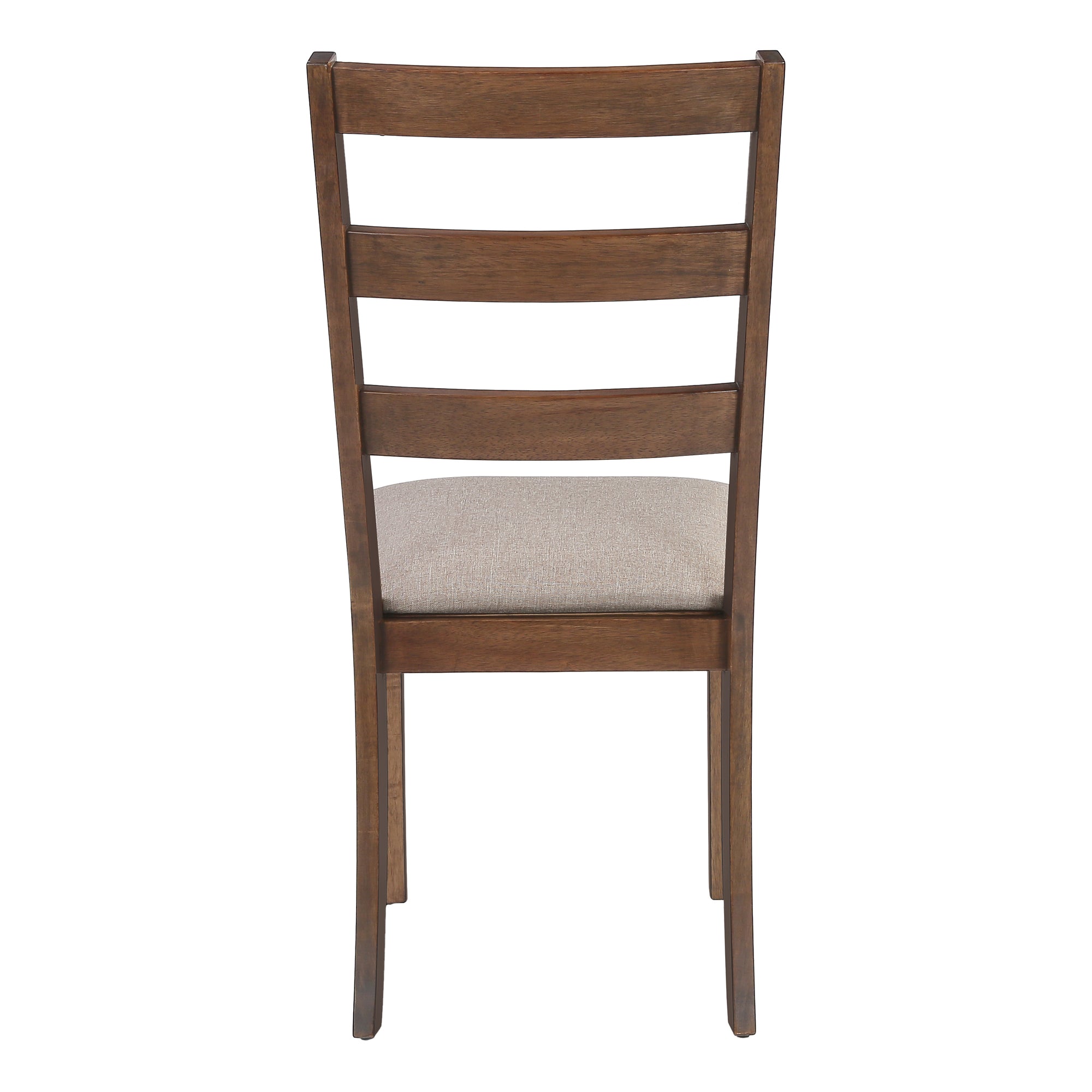 DINING CHAIR - 2PCS / 40""H BROWN WALNUT / BEIGE FABRIC