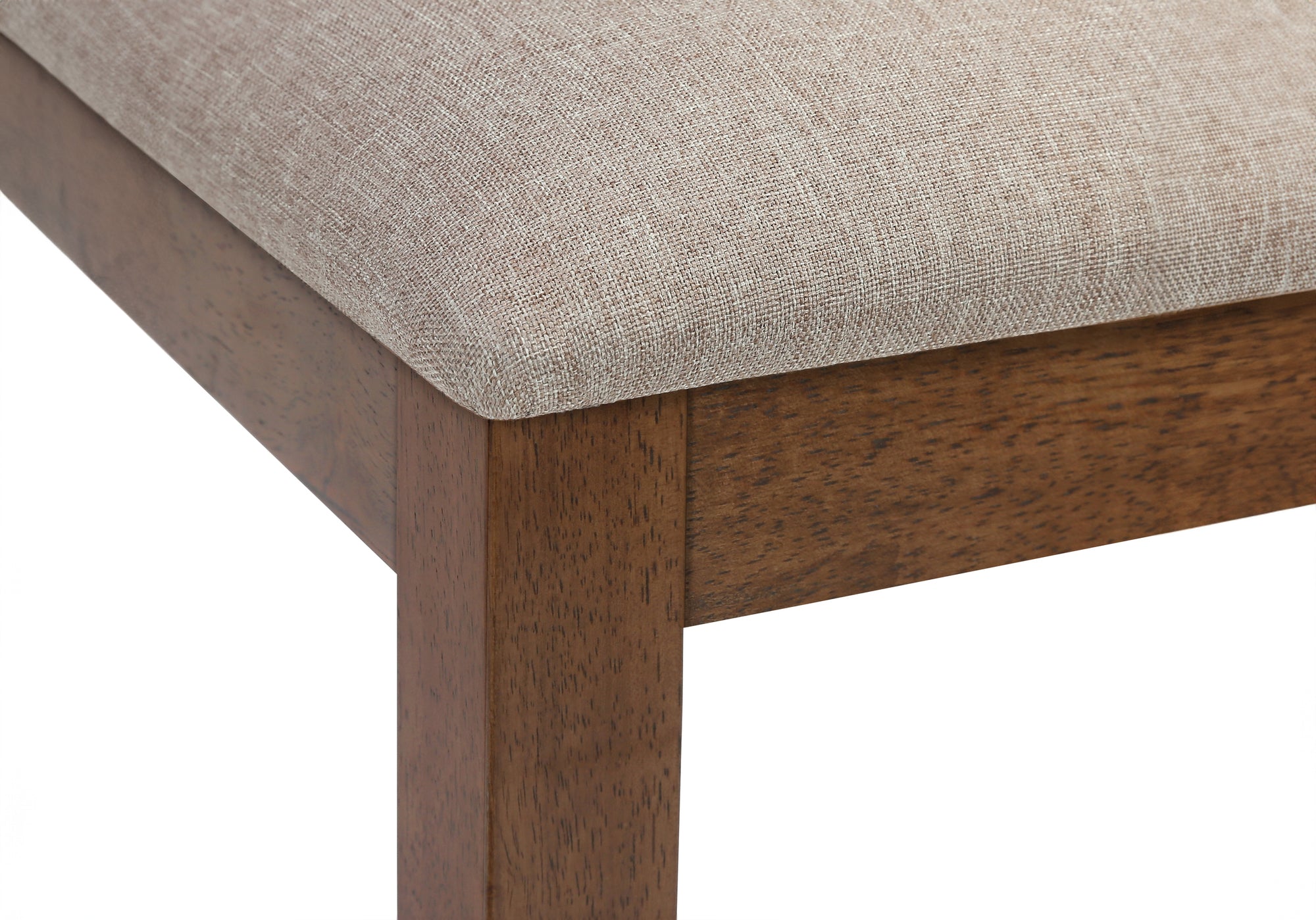 DINING CHAIR - 2PCS / 40""H BROWN WALNUT / BEIGE FABRIC