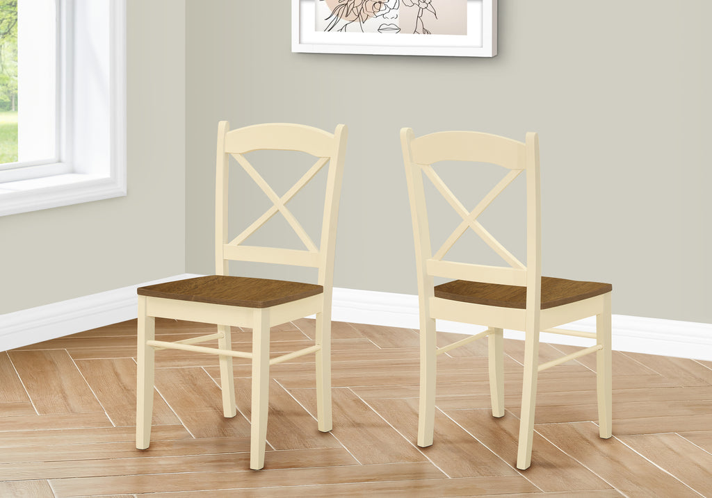 DINING CHAIR - 2PCS / 36""H CREAM / OAK