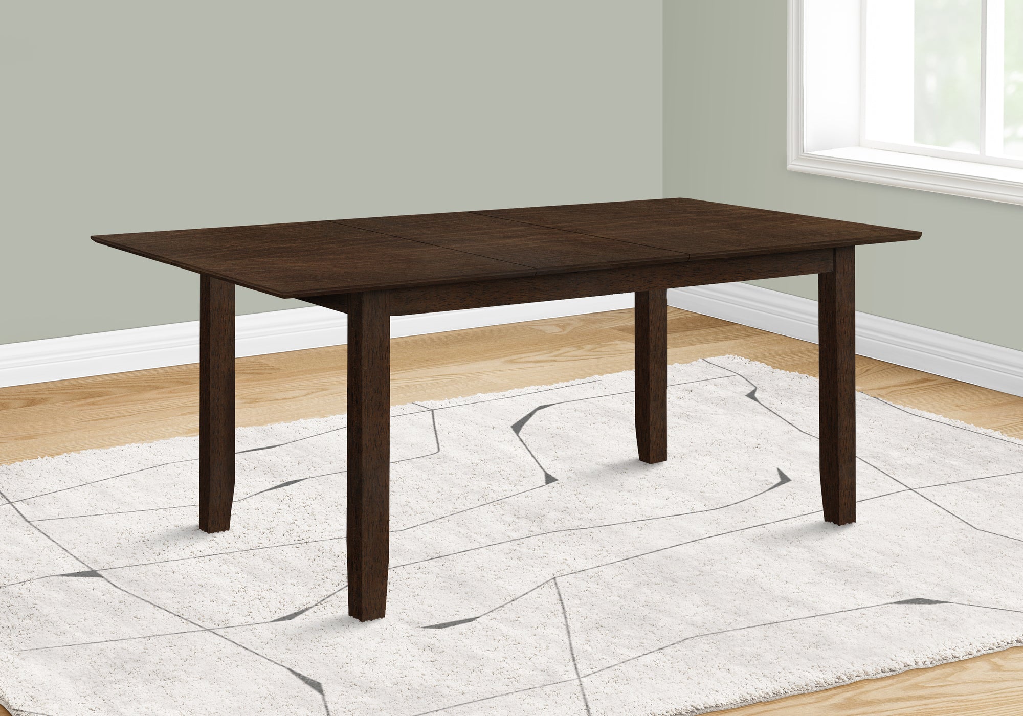 DINING TABLE - ESPRESSO VENEER 42""X 78""/ 18"" EXTENSION