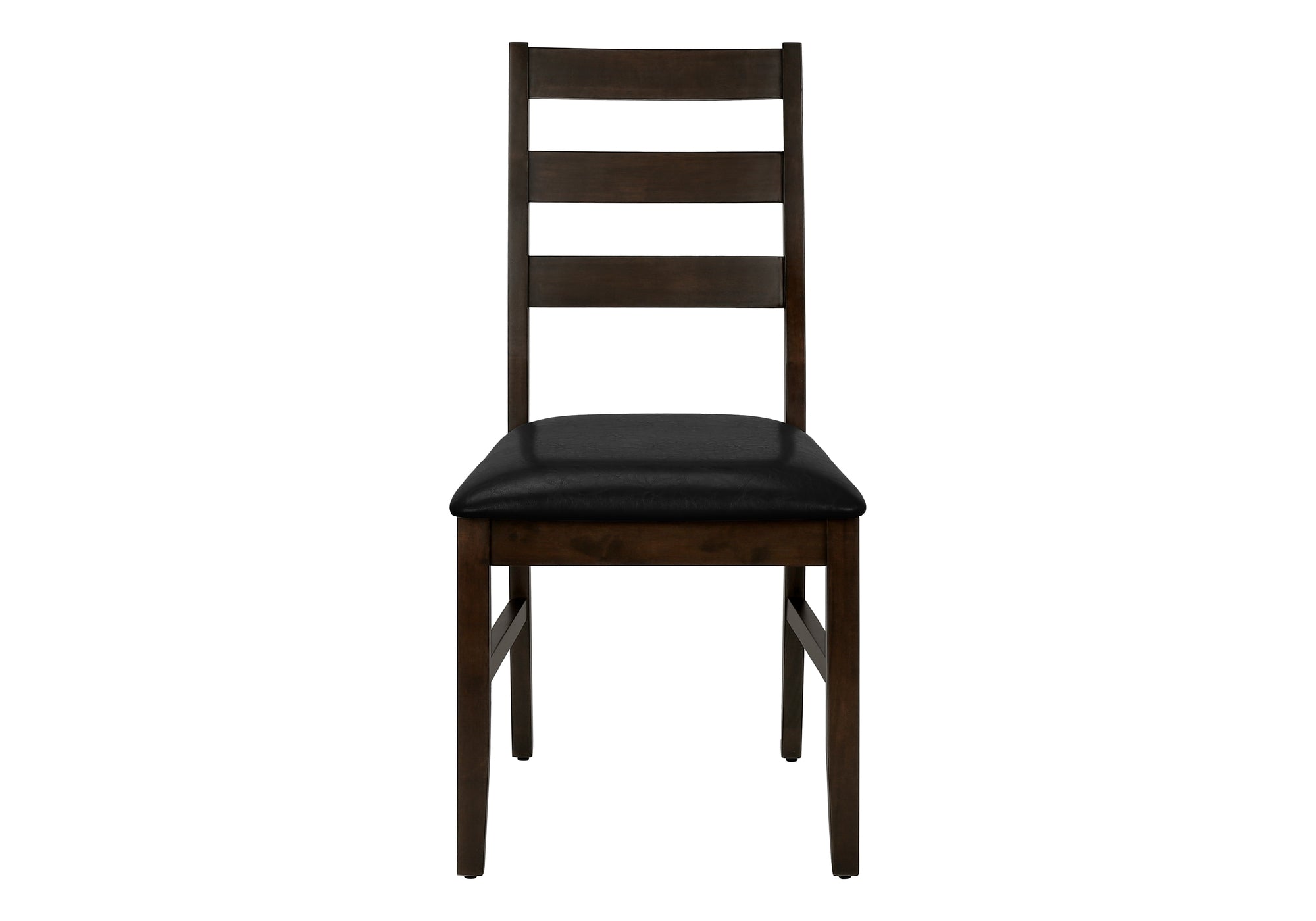 DINING CHAIR - 2PCS / 37""H ESPRESSO / BLACK PU SEAT