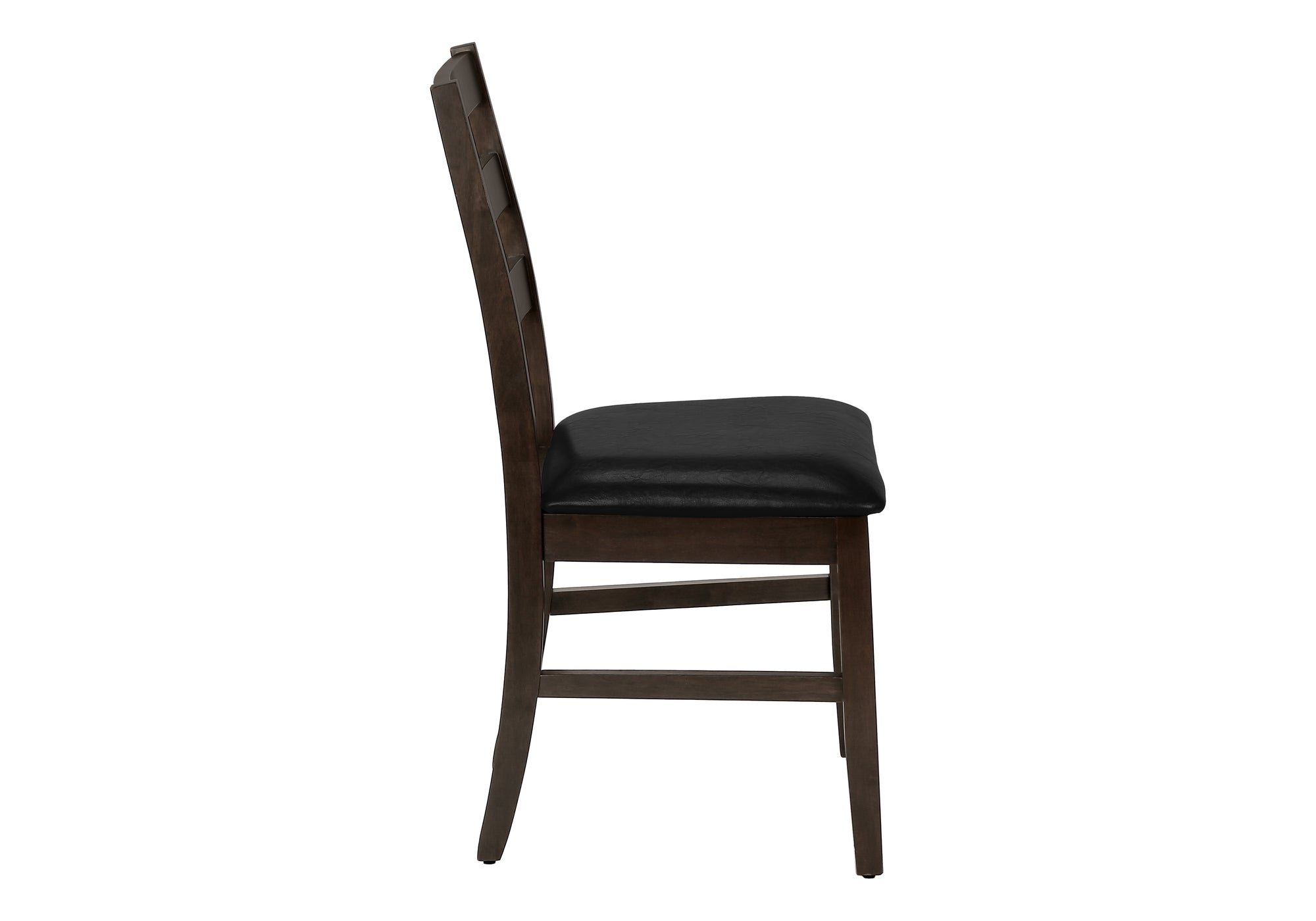 DINING CHAIR - 2PCS / 37""H ESPRESSO / BLACK PU SEAT