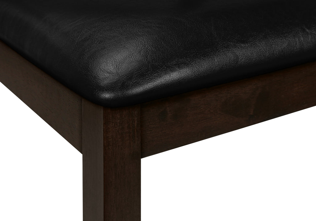 DINING CHAIR - 2PCS / 37""H ESPRESSO / BLACK PU SEAT