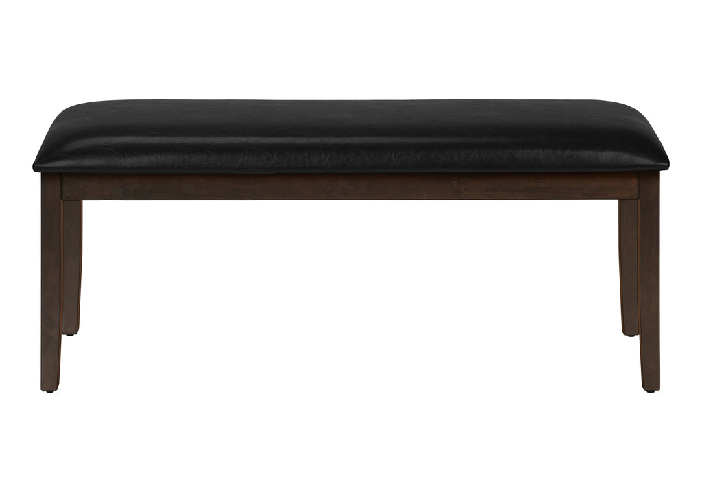 BENCH - 48""L / ESPRESSO / BLACK PU SEAT