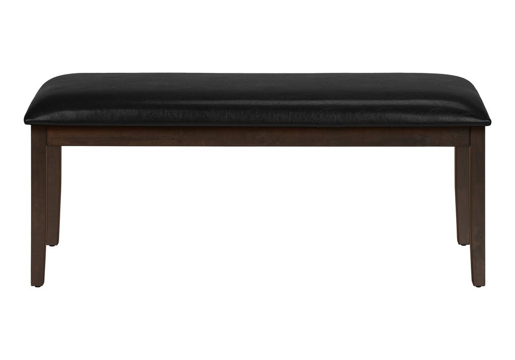 BENCH - 48""L / ESPRESSO / BLACK PU SEAT