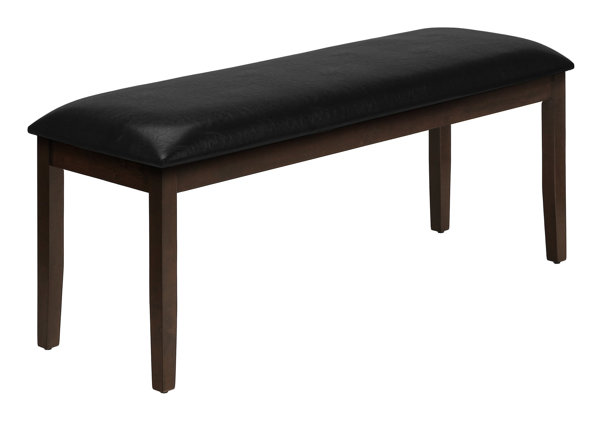 BENCH - 48""L / ESPRESSO / BLACK PU SEAT