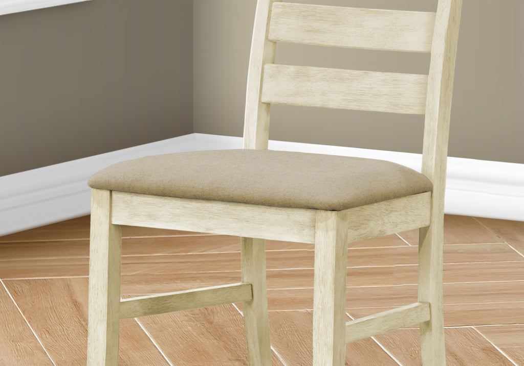 DINING CHAIR - 2PCS / 38""H UPHOLSTERED BEIGE FABRIC