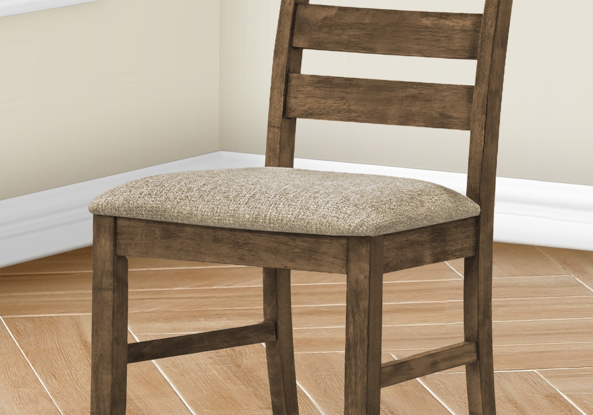 DINING CHAIR - 2PCS / 38""H UPHOLSTERED BROWN FABRIC