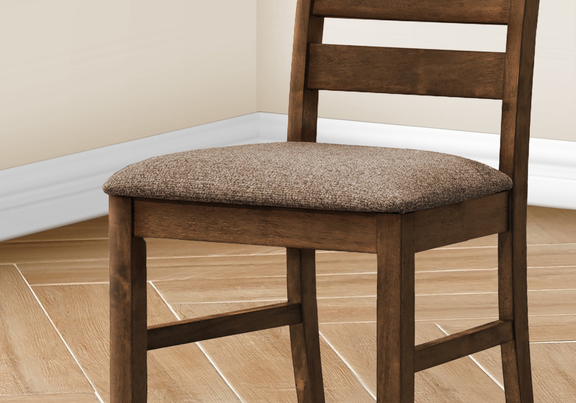 DINING CHAIR - 2PCS / 38""H UPHOLSTERED BROWN FABRIC