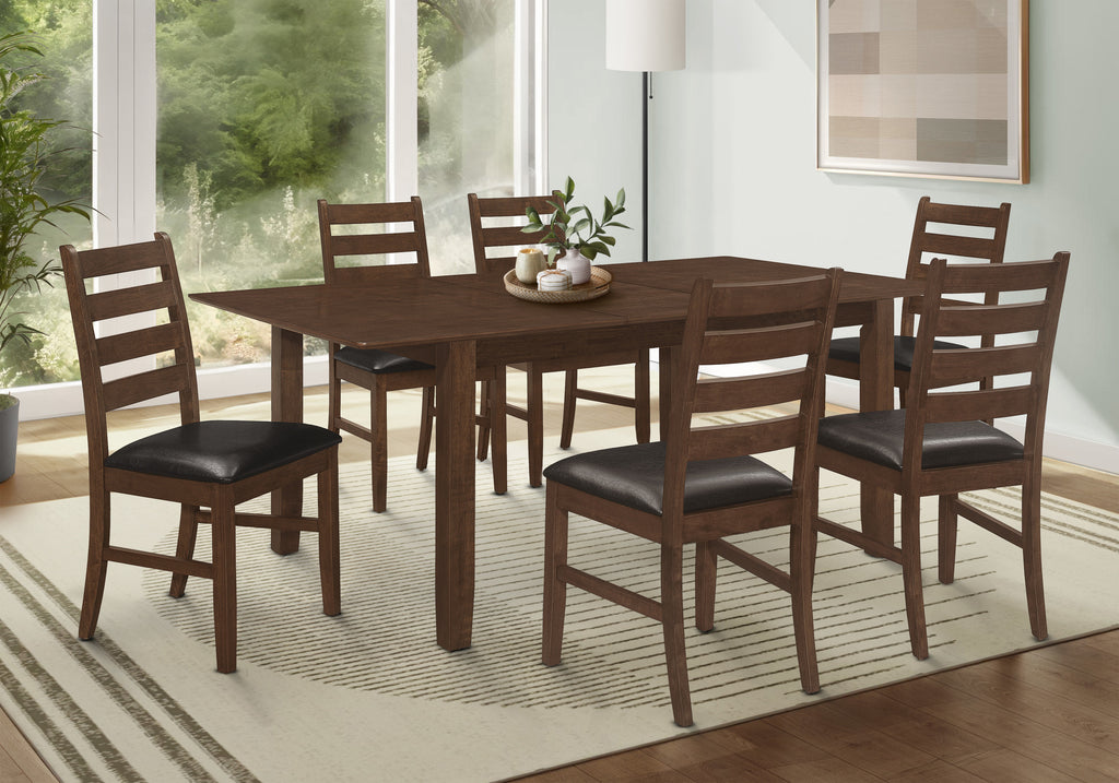 DINING TABLE - BROWN VENEER 42""X 78""/ 18"" EXTENSION PANEL