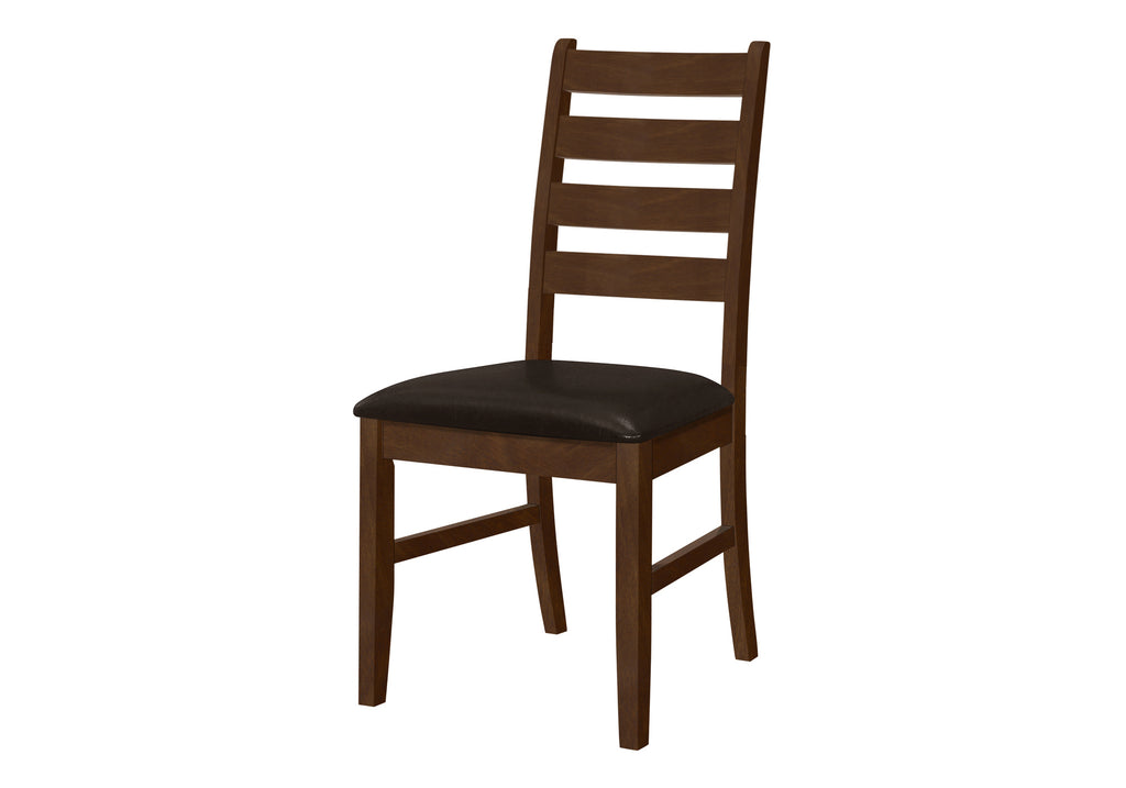 DINING CHAIR - 2PCS / 37""H BROWN / DARK BROWN PU SEAT