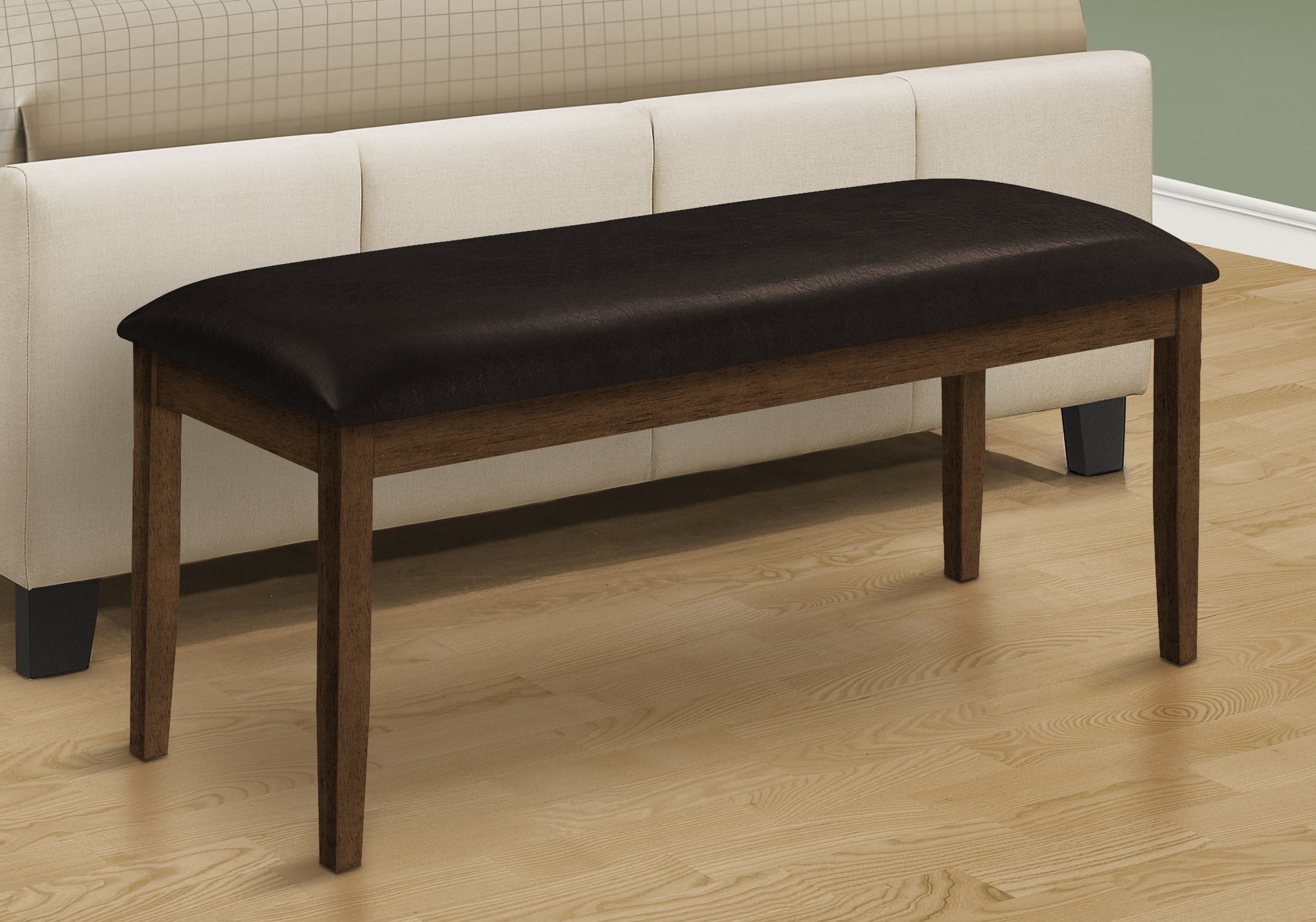 BENCH - 48""L / BROWN / DARK BROWN PU SEAT
