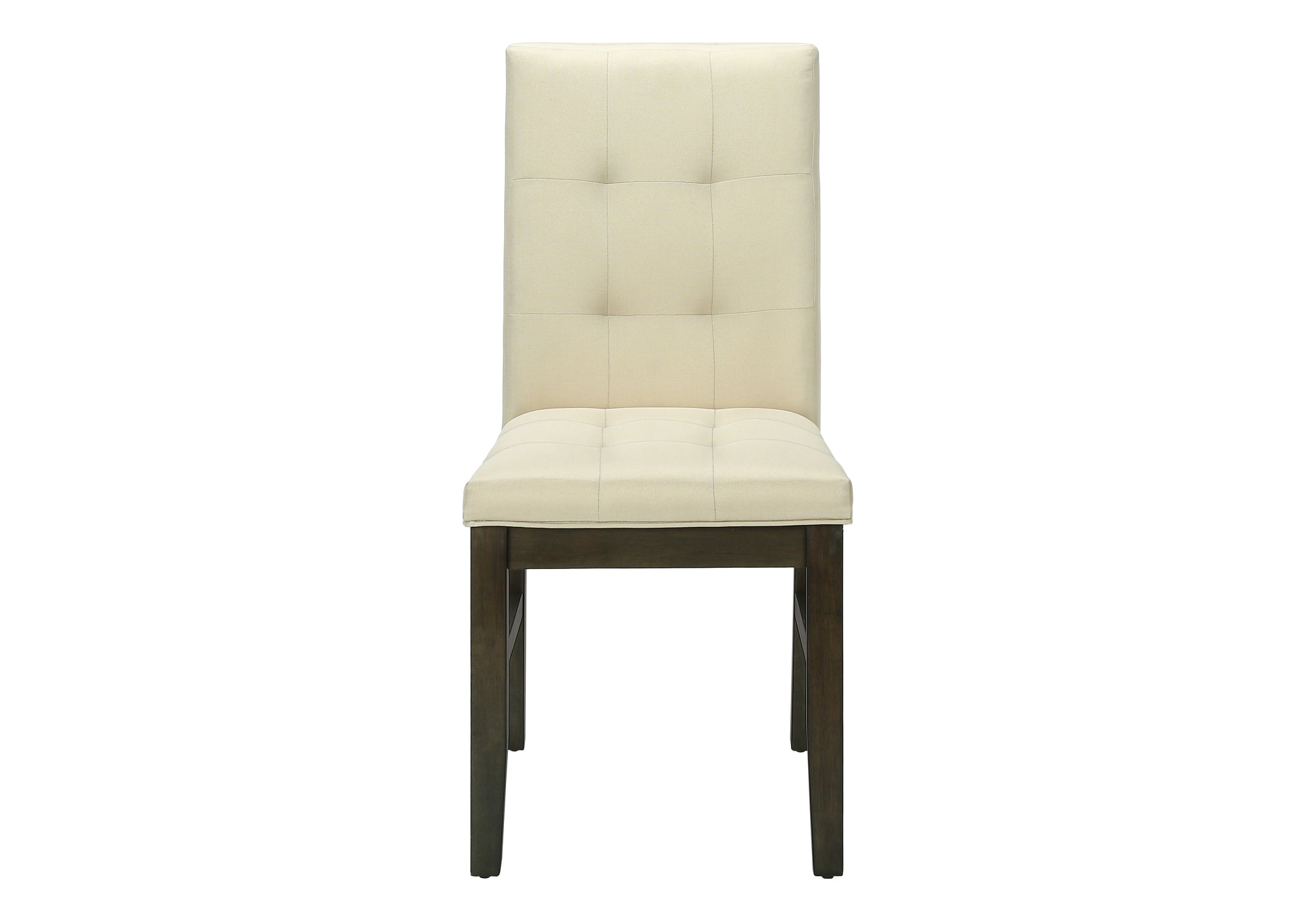 DINING CHAIR - 2PCS / 37""H GREY / CREAM FABRIC SEAT