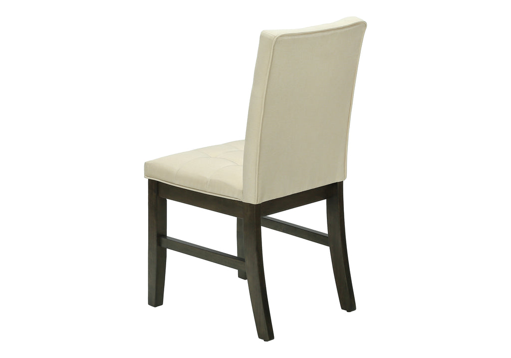 DINING CHAIR - 2PCS / 37""H GREY / CREAM FABRIC SEAT
