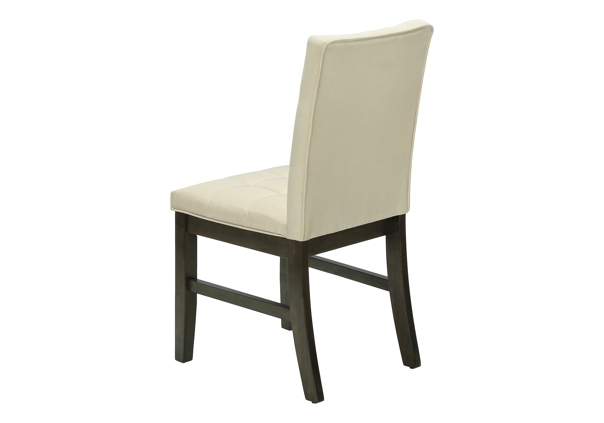 DINING CHAIR - 2PCS / 37""H GREY / CREAM FABRIC SEAT