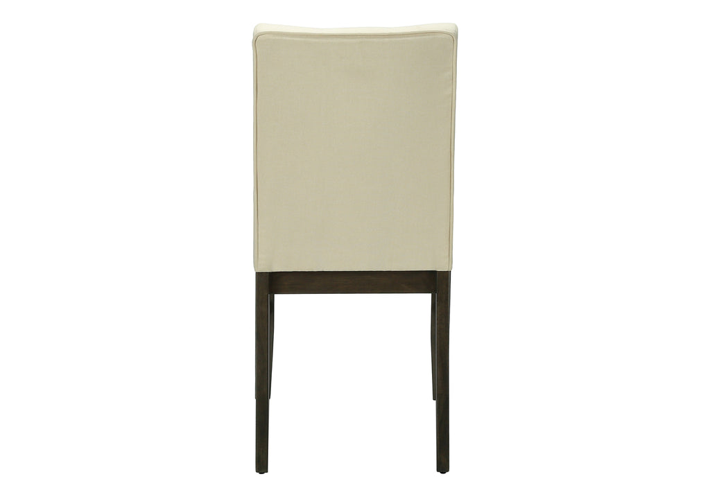 DINING CHAIR - 2PCS / 37""H GREY / CREAM FABRIC SEAT