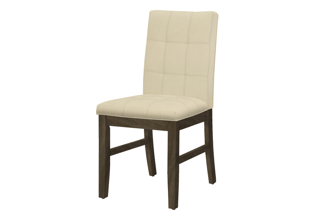 DINING CHAIR - 2PCS / 37""H GREY / CREAM FABRIC SEAT