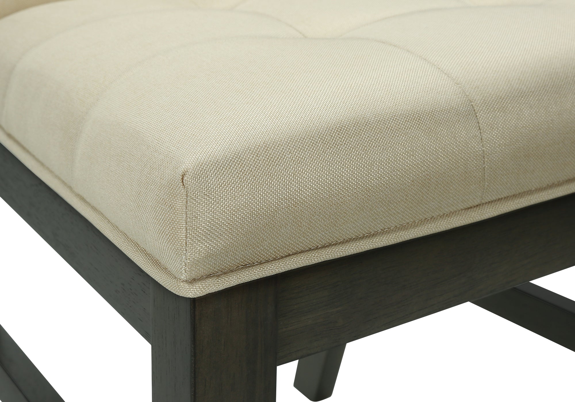 DINING CHAIR - 2PCS / 37""H GREY / CREAM FABRIC SEAT