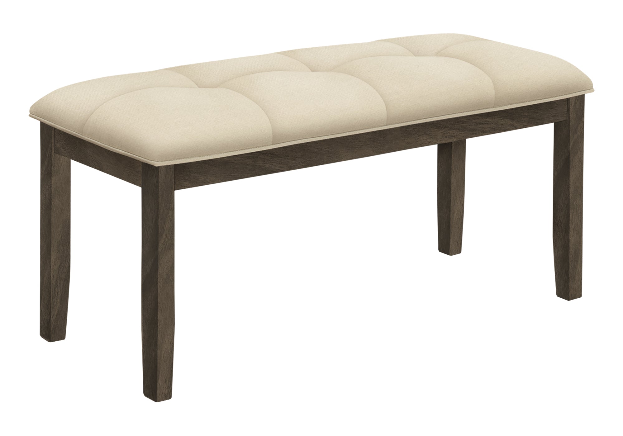 BENCH - 44""L / GREY / CREAM FABRIC SEAT