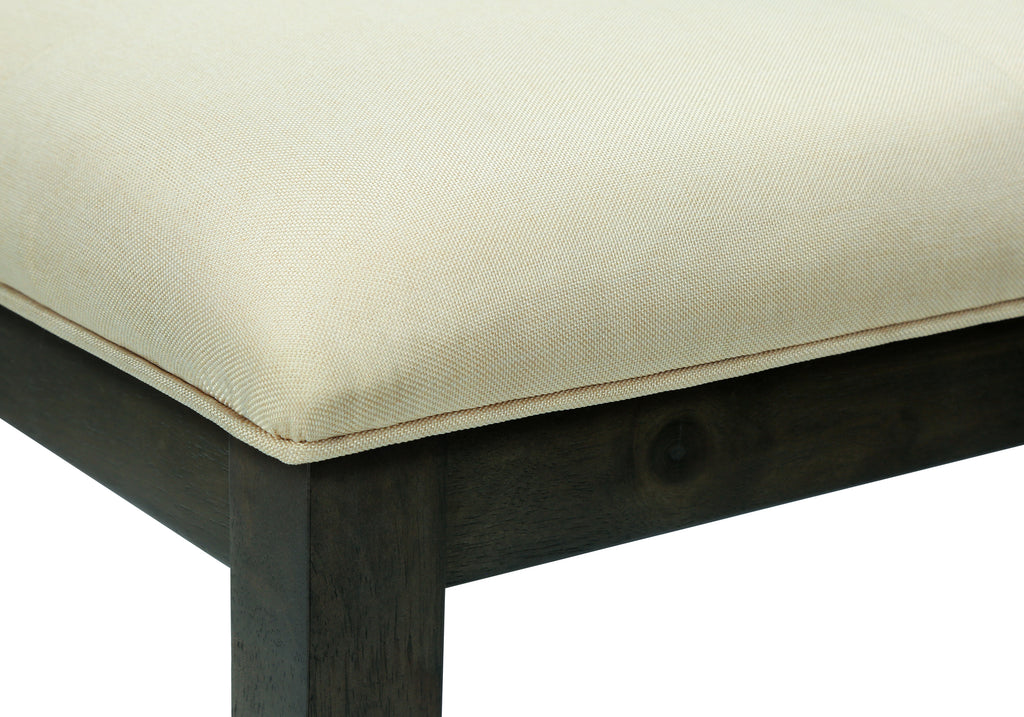 BENCH - 44""L / GREY / CREAM FABRIC SEAT