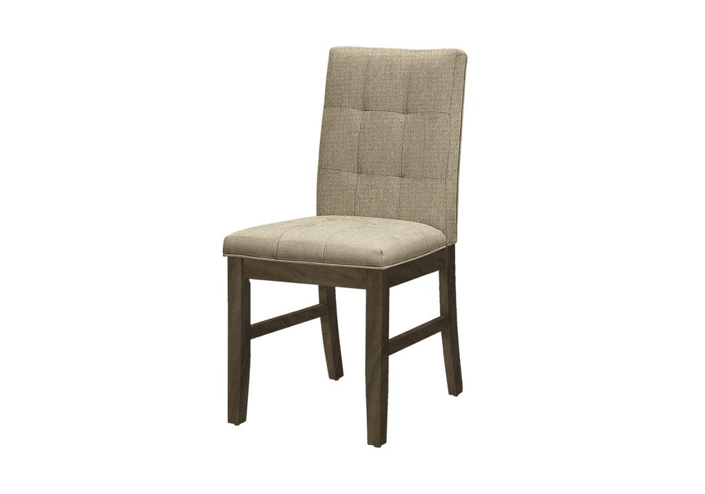 DINING CHAIR - 2PCS / 37""H GREY / BROWN FABRIC SEAT