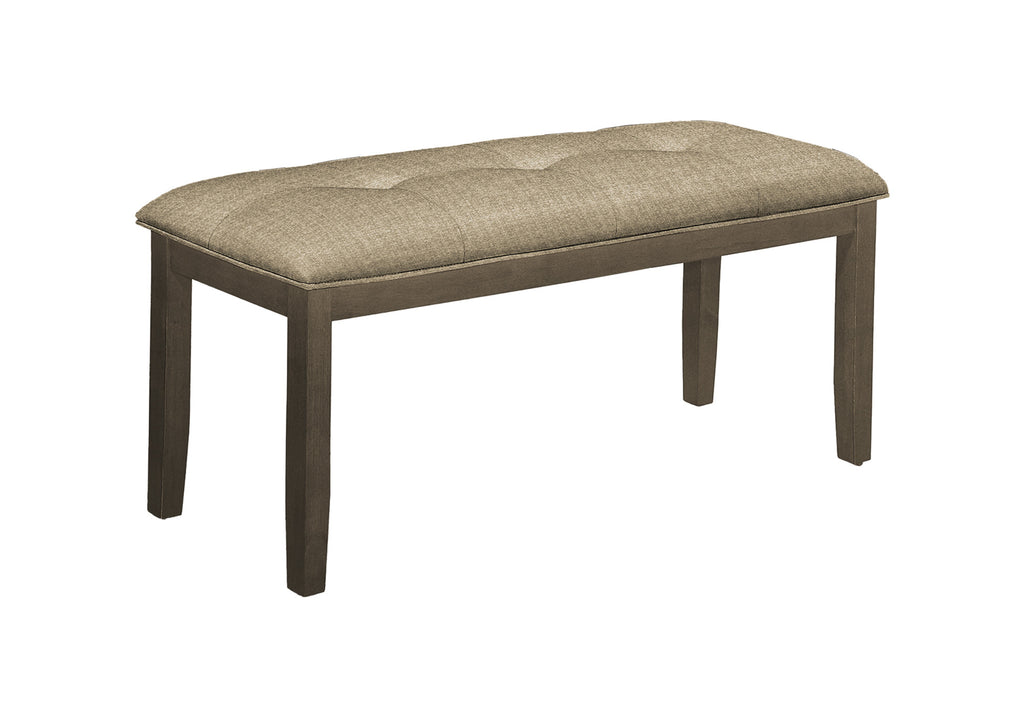 BENCH - 44""L / GREY / BROWN FABRIC SEAT