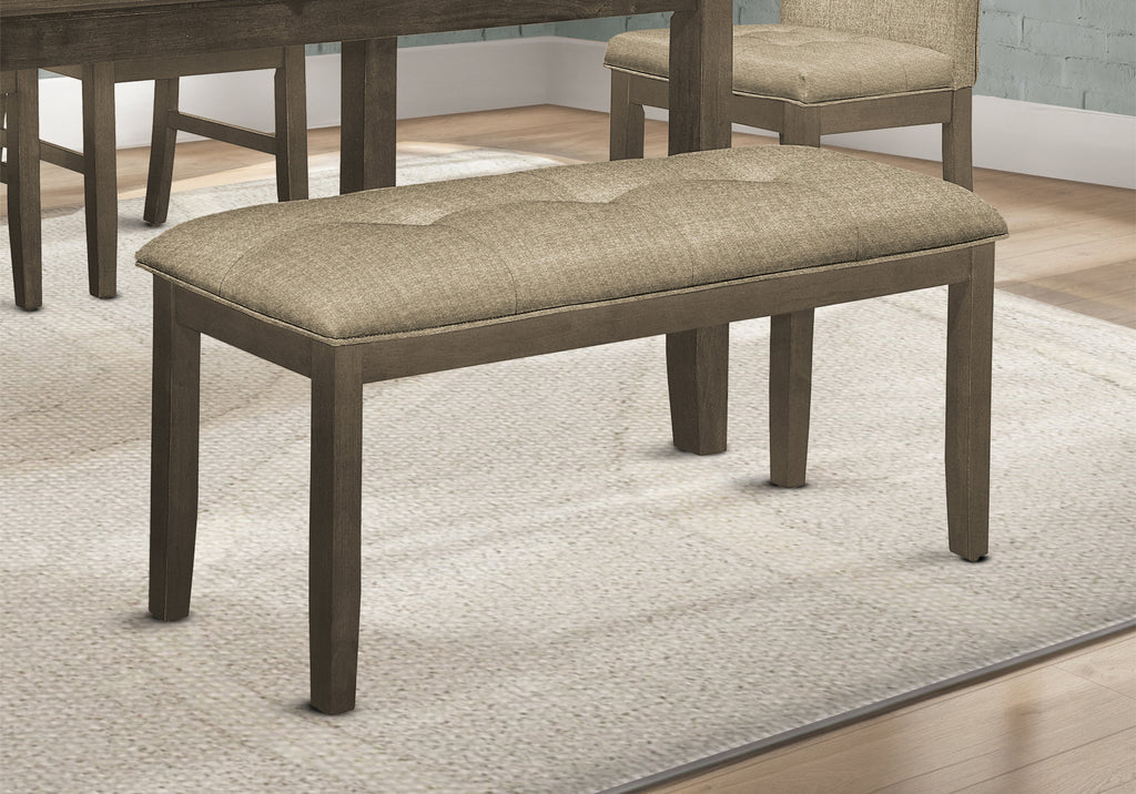 BENCH - 44""L / GREY / BROWN FABRIC SEAT